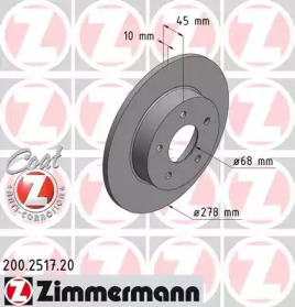 Тормозной диск (ZIMMERMANN: 200.2517.20)