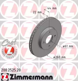 Тормозной диск (ZIMMERMANN: 200.2525.20)