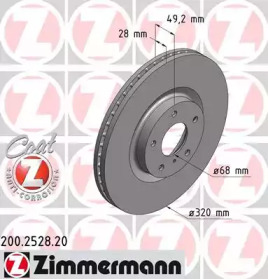 Тормозной диск (ZIMMERMANN: 200.2528.20)