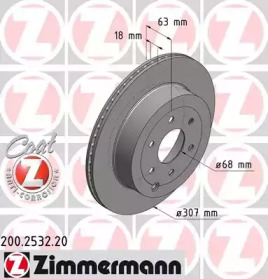 Тормозной диск (ZIMMERMANN: 200.2532.20)