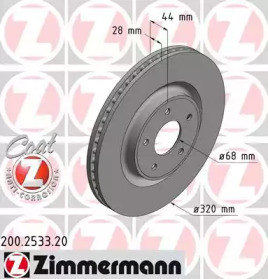 Тормозной диск (ZIMMERMANN: 200.2533.20)