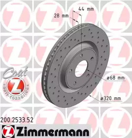 Тормозной диск (ZIMMERMANN: 200.2533.52)