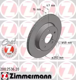 Тормозной диск (ZIMMERMANN: 200.2536.20)