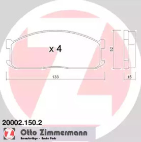 Комплект тормозных колодок (ZIMMERMANN: 20002.150.2)