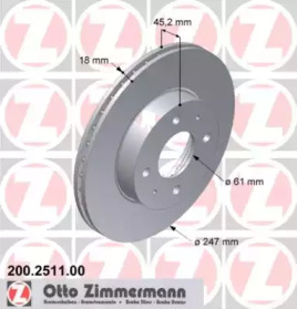 Тормозной диск (ZIMMERMANN: 200.2511.00)