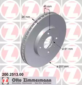 Тормозной диск (ZIMMERMANN: 200.2513.00)