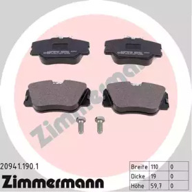 Комплект тормозных колодок (ZIMMERMANN: 20941.190.1)