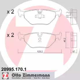 Комплект тормозных колодок (ZIMMERMANN: 20995.170.1)