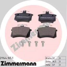 Комплект тормозных колодок (ZIMMERMANN: 21144.165.1)