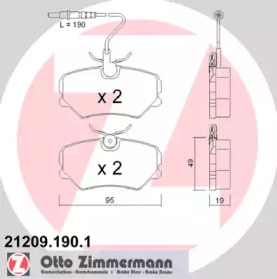 Комплект тормозных колодок (ZIMMERMANN: 21209.190.1)