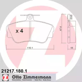 Комплект тормозных колодок (ZIMMERMANN: 21217.180.1)