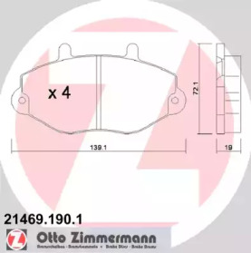 Комплект тормозных колодок (ZIMMERMANN: 21469.190.1)