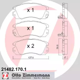 Комплект тормозных колодок (ZIMMERMANN: 21482.170.1)