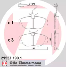 Комплект тормозных колодок (ZIMMERMANN: 21557.190.1)