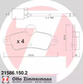 Комплект тормозных колодок (ZIMMERMANN: 21586.150.2)