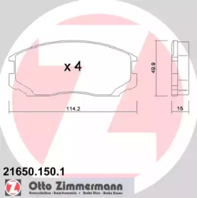 Комплект тормозных колодок (ZIMMERMANN: 21650.150.1)