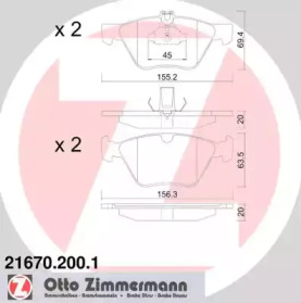 Комплект тормозных колодок (ZIMMERMANN: 21670.200.1)