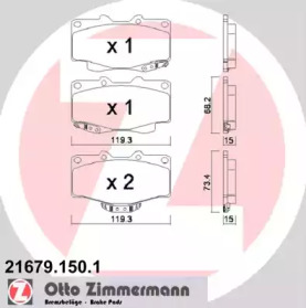 Комплект тормозных колодок (ZIMMERMANN: 21679.150.1)