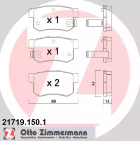 Комплект тормозных колодок (ZIMMERMANN: 21719.150.1)