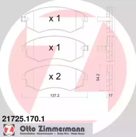 Комплект тормозных колодок (ZIMMERMANN: 21725.170.1)