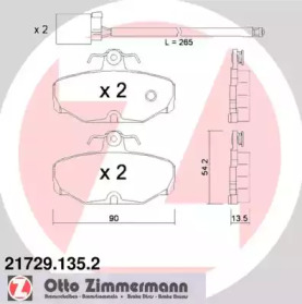 Комплект тормозных колодок (ZIMMERMANN: 21729.135.2)