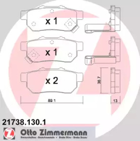 Комплект тормозных колодок (ZIMMERMANN: 21738.130.1)