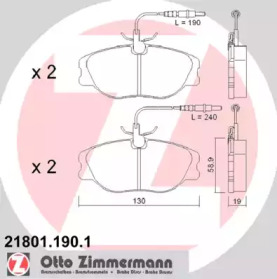 Комплект тормозных колодок (ZIMMERMANN: 21801.190.1)