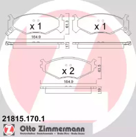 Комплект тормозных колодок (ZIMMERMANN: 21815.170.1)