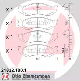 Комплект тормозных колодок (ZIMMERMANN: 21822.180.1)