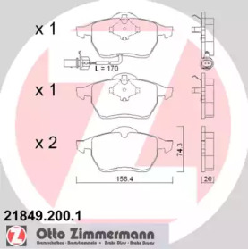 Комплект тормозных колодок (ZIMMERMANN: 21849.200.1)