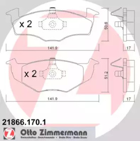 Комплект тормозных колодок (ZIMMERMANN: 21866.170.1)