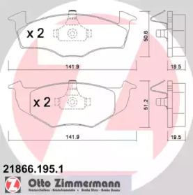 Комплект тормозных колодок (ZIMMERMANN: 21866.195.1)