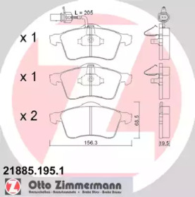 Комплект тормозных колодок (ZIMMERMANN: 21885.195.1)