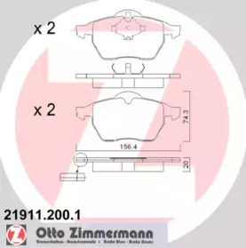 Комплект тормозных колодок (ZIMMERMANN: 21911.200.1)