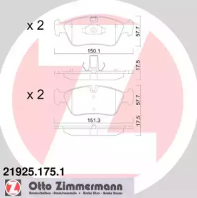 Комплект тормозных колодок (ZIMMERMANN: 21925.175.1)