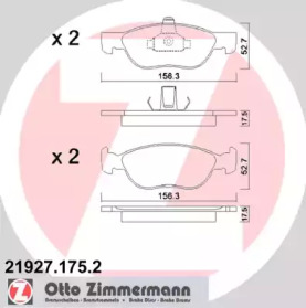 Комплект тормозных колодок (ZIMMERMANN: 21927.175.2)