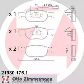 Комплект тормозных колодок (ZIMMERMANN: 21930.175.1)