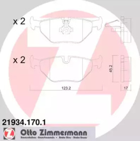 Комплект тормозных колодок (ZIMMERMANN: 21934.170.1)