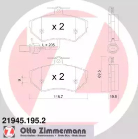 Комплект тормозных колодок (ZIMMERMANN: 21945.195.2)