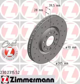 Тормозной диск (ZIMMERMANN: 230.2315.52)