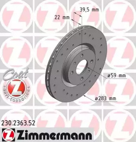 Тормозной диск (ZIMMERMANN: 230.2363.52)