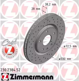 Тормозной диск (ZIMMERMANN: 230.2384.52)