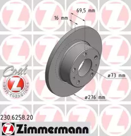 Тормозной диск (ZIMMERMANN: 230.6258.20)