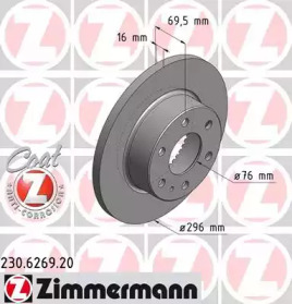 Тормозной диск (ZIMMERMANN: 230.6269.20)