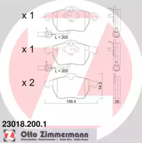 Комплект тормозных колодок (ZIMMERMANN: 23018.200.1)