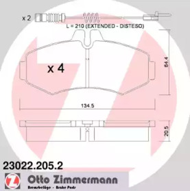 Комплект тормозных колодок (ZIMMERMANN: 23022.205.2)