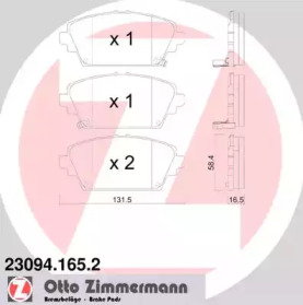 Комплект тормозных колодок (ZIMMERMANN: 23094.165.2)