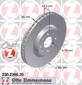 Тормозной диск (ZIMMERMANN: 230.2366.20)