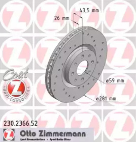 Тормозной диск (ZIMMERMANN: 230.2366.52)