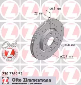 Тормозной диск (ZIMMERMANN: 230.2369.52)